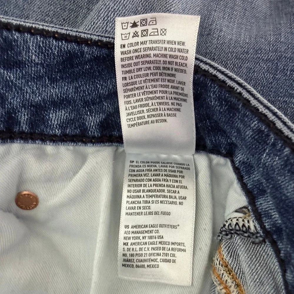 American Eagle Athletic Straight Jeans Mens 38 AirFlex+ Medium Wash Denim Casual